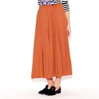 VANCL凡客诚品 Street 压褶针织长裙 桔红色 S