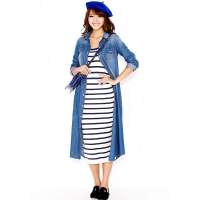 VANCL凡客诚品 Street 帅气牛仔衬衫式长裙 牛仔蓝 S