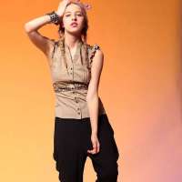 VANCL凡客诚品 Soldier 金属珠片无袖衬衫 浅军绿色 M