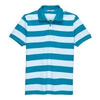VANCL凡客诚品 简约优雅条纹短袖POLO（男款） 祖母绿中条纹 XXXL