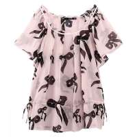 VANCL凡客诚品 雅致丽人甜美雪纺衫 粉底印花 S