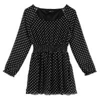 VANCL凡客诚品 甜美气质圆点雪纺衫 黑底小圆点 S