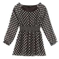 VANCL凡客诚品 甜美气质圆点雪纺衫 咖底大圆点 XS