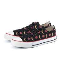 VANCL凡客诚品 Pop art风尚之烈焰红唇低帮帆布鞋(女款) 黑色 36