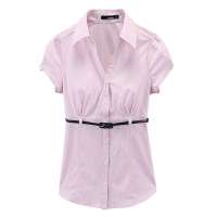 VANCL凡客诚品 帅气细条纹修身衬衫 粉色条纹 L