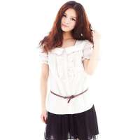 VANCL凡客诚品 别致领花条纹衬衫 米白条 L