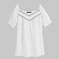 VANCL凡客诚品 可爱小飞袖圆点衬衫 白底黑点 S