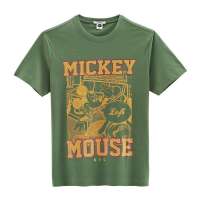 VANCL凡客诚品 [迪士尼]短袖印花T恤 米奇海报 橄榄绿色 L