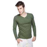 VANCL凡客诚品 [VT]基础百搭V领长袖T恤 橄榄绿色 S