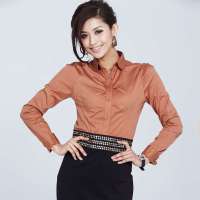 VANCL凡客诚品 OL气质别致袖衬衫 驼色 XS