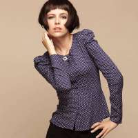 VANCL凡客诚品 Louis 圆点长袖衬衫 蓝色 XS