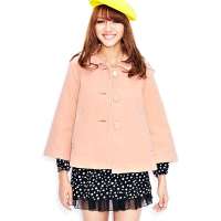 VANCL凡客诚品 优雅斗篷款短大衣 烟杏粉 XS