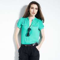 VANCL凡客诚品 Jasmines 短袖衬衫 绿色 XS