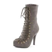 VANCL凡客诚品 迷幻魔音系带高跟女靴 棕色 37