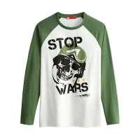 VANCL凡客诚品 [VT]长袖印花T恤  骷髅大兵 米白色/橄榄绿色 S