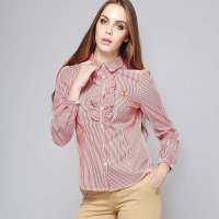 VANCL凡客诚品 可爱细条纹长袖衬衫 红白条纹 XS