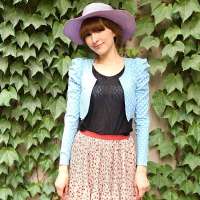 VANCL凡客诚品 Jasmines波点印花小西服 蓝色 S