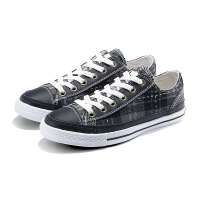 VANCL凡客诚品 学院系列系带低帮帆布女鞋-02 黑橄榄绿格子 39