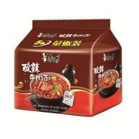 康师傅酸辣牛肉五连包(整箱)