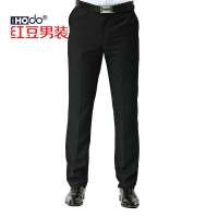 HODO红豆男士直筒抗皱商务西裤ZKD2301(S10黑色34)