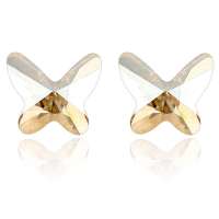 YOUR-D奥地利水晶耳钉-蝴蝶之吻(金色魅影)