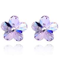 YOUR-D奥地利水晶耳钉-浪漫樱花(紫萝兰)