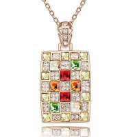 YOUR-D奥地利水晶项链-奢华女王项链(玫瑰金+淡黄)