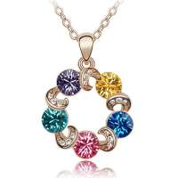 YOUR-D奥地利水晶项链-甜美摩天轮(玫瑰金+彩色)