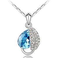 YOUR-D奥地利水晶项链-相思叶(海蓝)