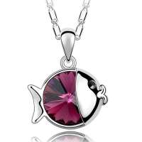 YOUR-D奥地利水晶项链--小鱼精灵(紫色)