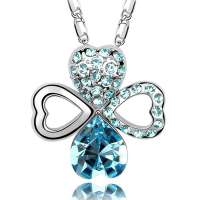 YOUR-D奥地利水晶项链--幸运四叶草(海蓝)