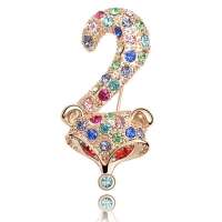 YOUR-D奥地利水晶胸针--小狐仙(玫瑰金+彩色)