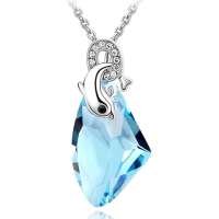 YOUR-D绝美水晶项链-海豚之恋(海蓝)让海豚见证你我的爱