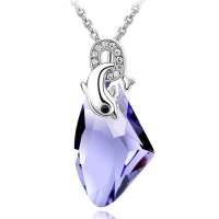 YOUR-D绝美水晶项链-海豚之恋(藕荷紫)让海豚见证我们的爱