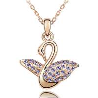 YOUR-D水晶项链--天鹅公主(玫瑰金+藕荷紫)