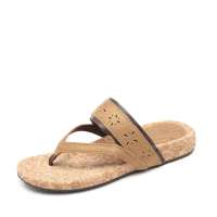 Cat 卡特沙黄色二层牛皮女子休闲凉拖鞋P305463 37