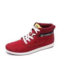 Cat 卡特2012年秋冬枣红色猪皮/织物男休闲靴P715267 44