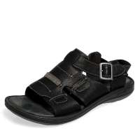 Merrell 迈乐春夏黑色头层牛皮男凉鞋R433131 43