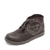 Teenmix 天美意秋季深啡疯马皮/黑色牛?皮男靴1515-3yg 42