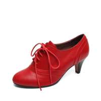 Senda 森达2012秋季素面纯皮简约高跟踝靴红色4JS61D 40