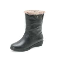 Senda 森达冬季黑牛皮女低靴 4ME63D 33