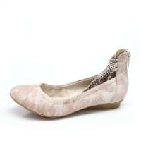 Marchiori 蜜丝罗妮休闲杏双色牛仔布纹羊皮女春鞋18111223 35