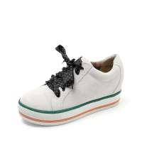 Teenmix 天美意秋季时尚休闲反毛皮松糕鞋白色6AR21D 37