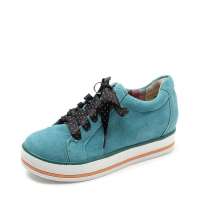 Teenmix 天美意秋季时尚休闲反毛皮松糕鞋蓝色6AR21D 34