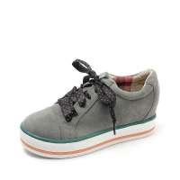 Teenmix 天美意秋季时尚休闲反毛皮松糕鞋灰色6AR21D 34