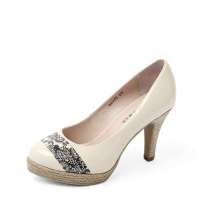 Teenmix 天美意2012春季米白漆牛女皮鞋 6AY02D 39