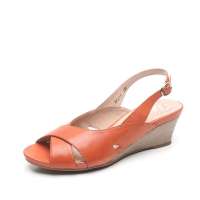 Bata 拔佳2012年夏季桔红色牛皮女凉鞋APJ11D 36