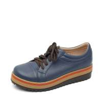 Teenmix 天美意2012秋季英伦学院风纯皮系带休闲鞋蓝色6BK34D 36