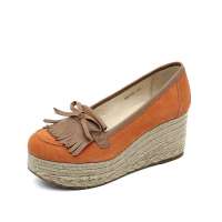 Teenmix 天美意2012秋季微甜流苏厚底松糕鞋绿色橙色6BT03D 38