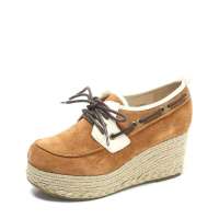 Teenmix 天美意秋季棕色小绒面牛皮女皮鞋6BT20D 36